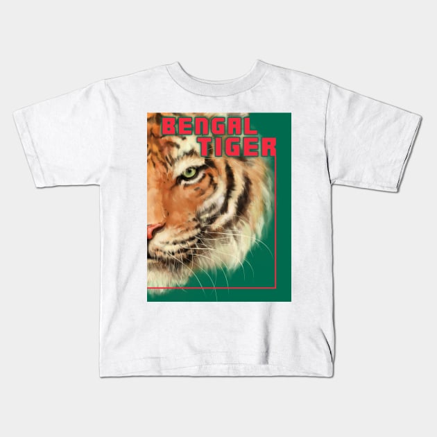 Bengal Tiger Kids T-Shirt by Tapan